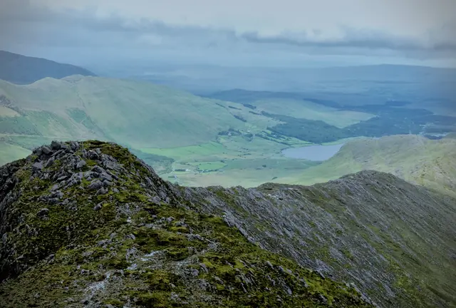 Hazy ridges fading into the distance